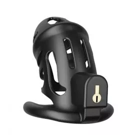 Клетка для пениса LOCKINK SEVANDA Plastic Penis Chastity Cage, черная, 3 кольца разных размеров - 6