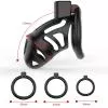 Клітка для пеніса LOCKINK SEVANDA Plastic Penis Chastity Cage, чорна, 3 кільця різних розмірів