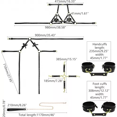 БДСМ-набір LOCKINK YEAHWOW Forced Nadu pose correction set