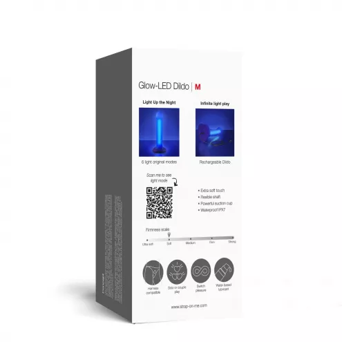 Дилдо, що світиться Strap-On-Me Glow-LED Dildo Purple - M