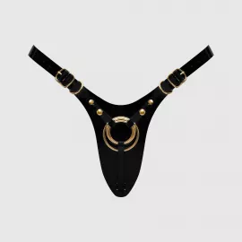 Трусики для страпона Strap-On-Me Leatherette Harness Fabulous - One Size - Black Glossy - 1