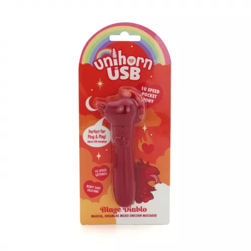 Вібратор-єдиноріжка Unihorn USB Bullet – Blaze Diablo, віброкуля, USB-зарядка, 10 режимів