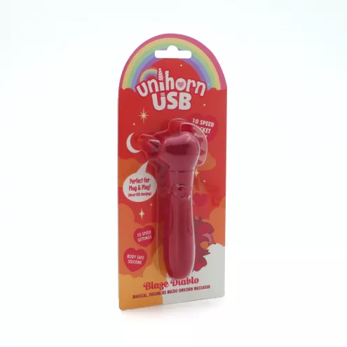Вібратор-єдиноріжка Unihorn USB Bullet – Blaze Diablo, віброкуля, USB-зарядка, 10 режимів