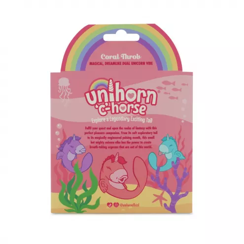 Вібратор-єдиноріжка Unihorn – C Horse – Coral Throb, вагінально-кліторальна стимуляція, 2 мотори по 10 режимів
