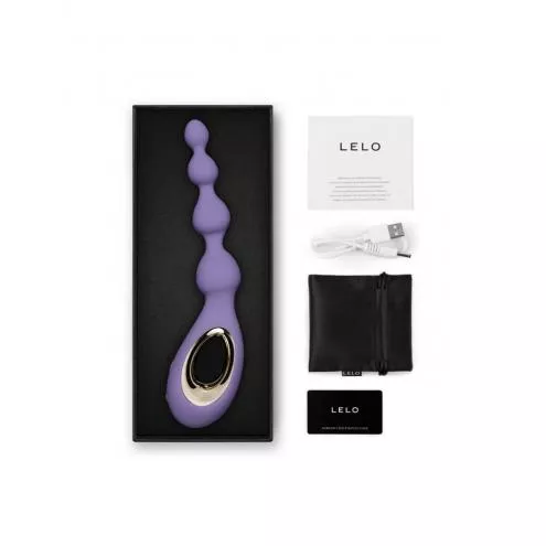 Анальне намисто з вібрацією LELO Soraya Beads Violet Dusk, різний діаметр намистин, 8 режимів