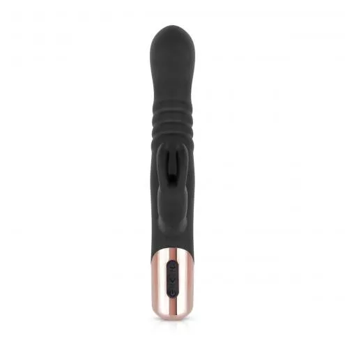 Вибратор-кролик Rosy Gold - Rabbit Vibrator with thrusting function - Black