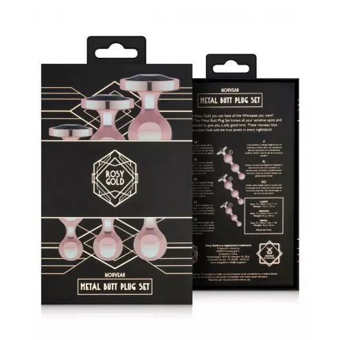 Набор анальных игрушек Rosy Gold - Metal Butt Plug Set 3 Pieces
