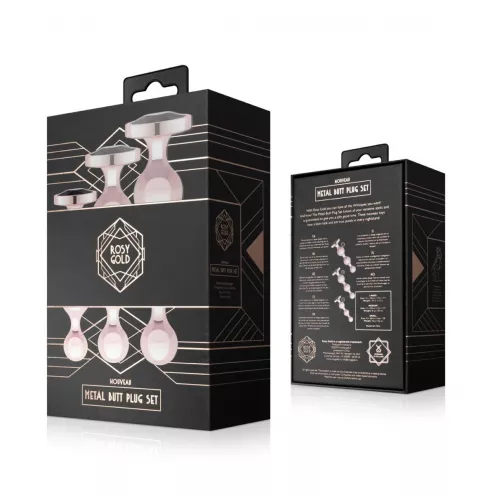 Набор анальных игрушек Rosy Gold - Metal Butt Plug Set 3 Pieces
