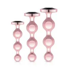 Набор анальных игрушек Rosy Gold - Metal Butt Plug Set 3 Pieces - 5