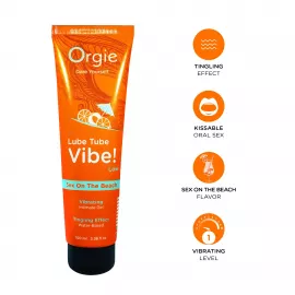 Вібролубрикант Orgie Lube Tube Vibe! Sex On The Beach 100 мл - 1