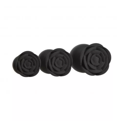 Набор силиконовых анальных пробок BMS Roses Til Dawn Silicone Anal Plug Kit Starter Kit Black