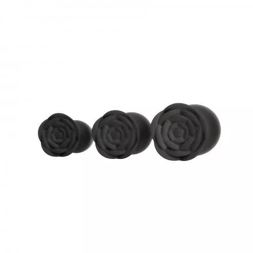 Набор силиконовых анальных пробок BMS Roses Til Dawn Silicone Anal Plug Kit Starter Kit Black