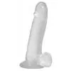 Прозорий фалоімітатор ADDICTION — Clear Dildo with Balls 8, віброкуля в подарунок