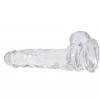 Прозорий фалоімітатор ADDICTION — Clear Dildo with Balls 8, віброкуля в подарунок