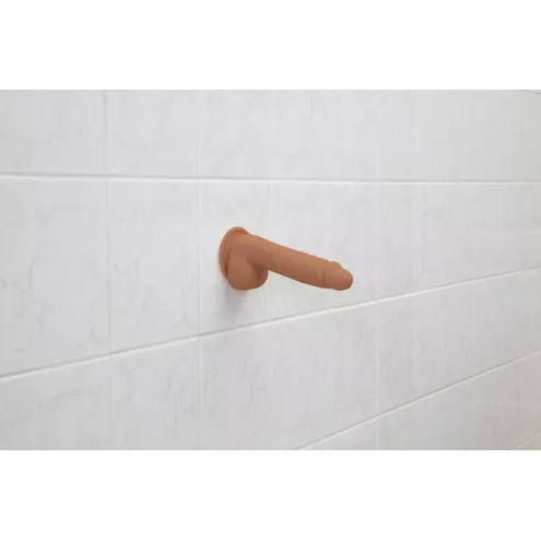 Фаллоимитатор ADDICTION Steven 7.5 Silicone Dong Caramel, вибропуля в подарок
