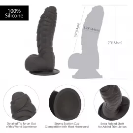 Фаллоимитатор ADDICTION Ben 7 Dildo With Balls Black, вибропуля в подарок - 2