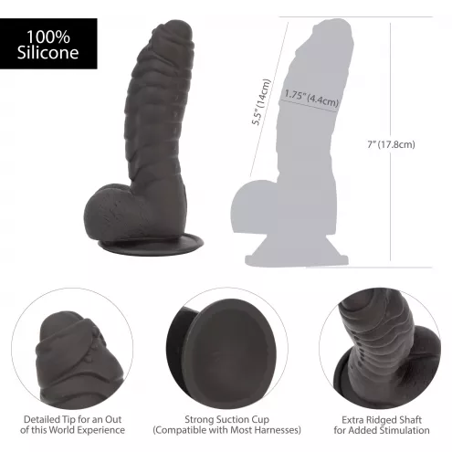 Фалоімітатор ADDICTION Ben 7 Dildo With Balls Black, віброкуля в подарунок