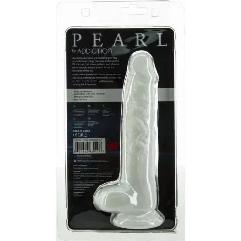 Фаллоимитатор ADDICTION Pearl 8.5 Dildo with Balls, вибропуля в подарок