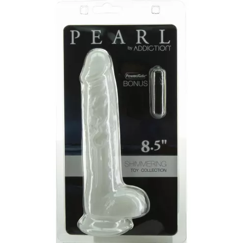 Фаллоимитатор ADDICTION Pearl 8.5 Dildo with Balls, вибропуля в подарок