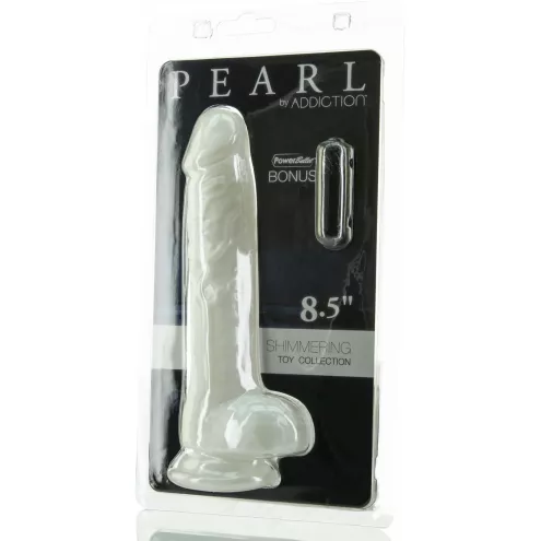 Фаллоимитатор ADDICTION Pearl 8.5 Dildo with Balls, вибропуля в подарок