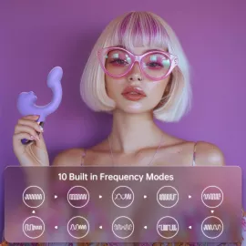 Смарт-вібратор Magic Motion Ponder Purple, подвійна стимуляція, віброяйце+язичок для клітора - 8