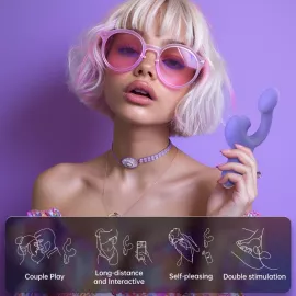 Смарт-вібратор Magic Motion Ponder Purple, подвійна стимуляція, віброяйце+язичок для клітора - 10