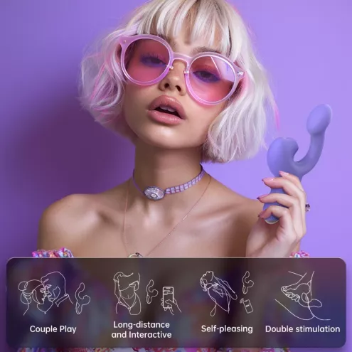 Смарт-вібратор Magic Motion Ponder Purple, подвійна стимуляція, віброяйце+язичок для клітора