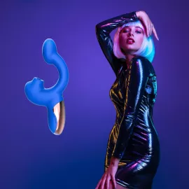Смарт-вібратор Magic Motion Ponder Blue, подвійна стимуляція, віброяйце+язичок для клітора - 7