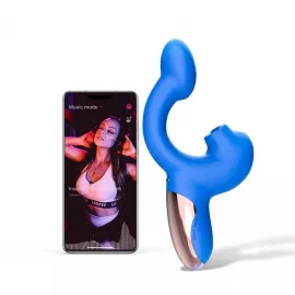 Смарт-вібратор Magic Motion Ponder Blue, подвійна стимуляція, віброяйце+язичок для клітора - 12