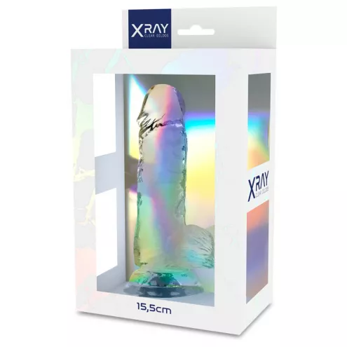 Прозорий фалоімітатор з мошонкою, 11 х 3,5 см XRAY (Іспанія)