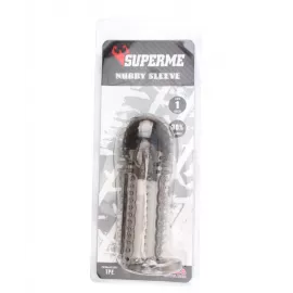 Насадка на член - SuperMe Nubby Sleeve Clear - 3