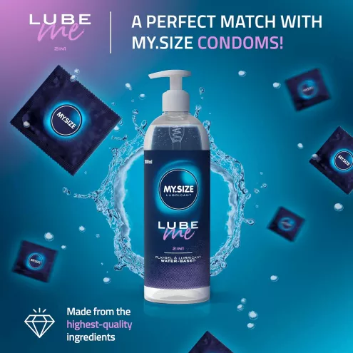 Лубрикант на водній основі Amor My.Size Lube 2in1, 1000 мл