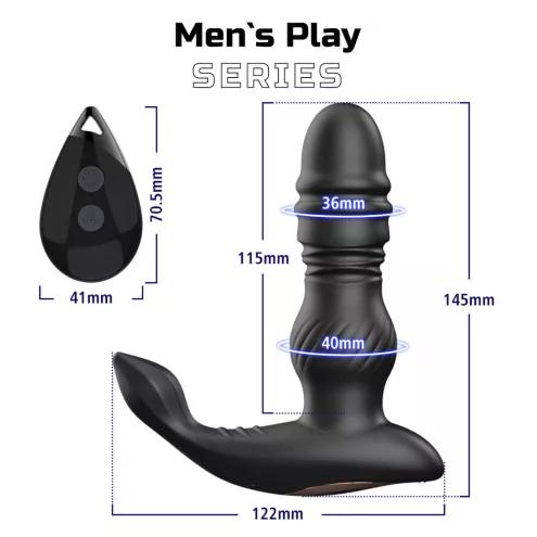 Массажер простаты с пультом управления EROSPACE MEN'S PLAY B4