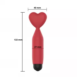 Мини-вибратор - Erospace Sweet Play Mini Heart Vibrator A14 - 7