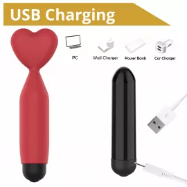 Мини-вибратор - Erospace Sweet Play Mini Heart Vibrator A14 - 6