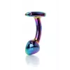 Анальна металева пробка Plug-Jewellery Multicolour Curved PLUG- S