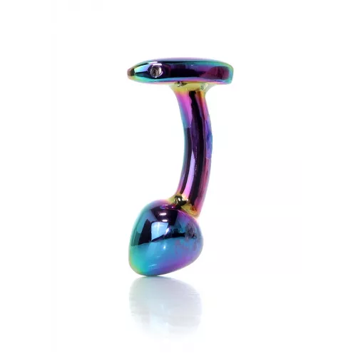Анальна металева пробка Plug-Jewellery Multicolour Curved PLUG- S
