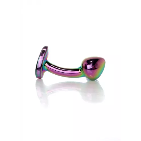 Анальна металева пробка Plug-Jewellery Multicolour Curved PLUG- S