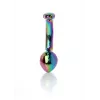 Анальна металева пробка Plug-Jewellery Multicolour Curved PLUG- S