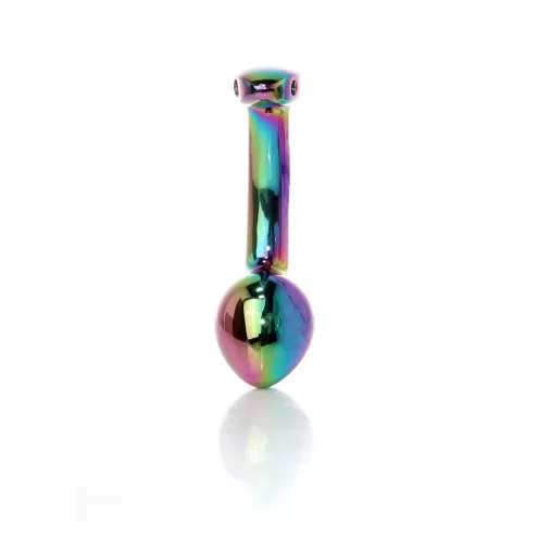 Анальна металева пробка Plug-Jewellery Multicolour Curved PLUG- S
