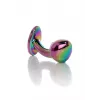 Анальна металева пробка Plug-Jewellery Multicolour Curved PLUG- S
