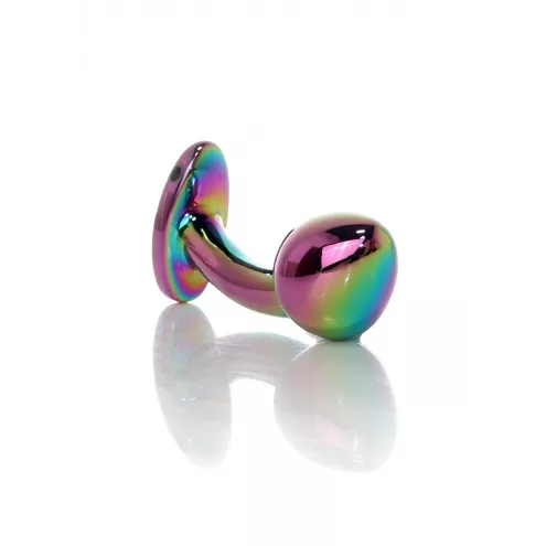 Анальна металева пробка Plug-Jewellery Multicolour Curved PLUG- S