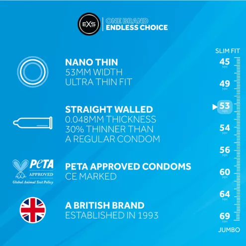 Презервативи - EXS Nano Thin, 48 шт.