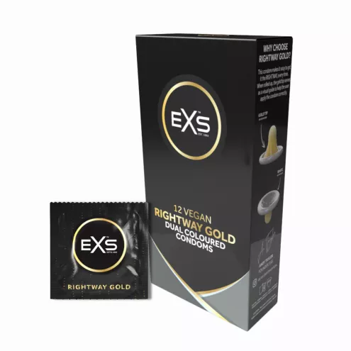 Презервативи - EXS Rightway Gold Condoms, 12 шт.