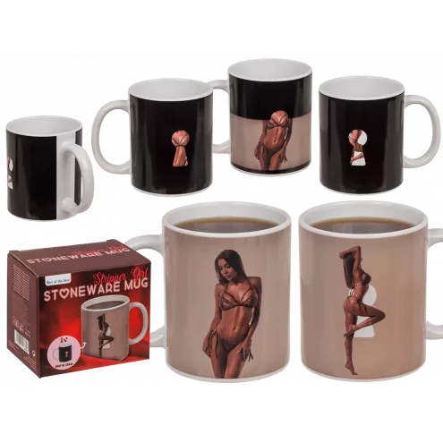 Чашка с термоэффектом Stoneware Mug Stripper Girl, 300 мл