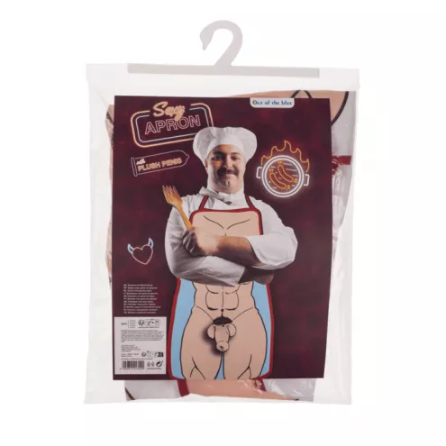 Кухонный фартук с плюшевым пенисом Sexy Apron Male Body With Plush Penis