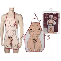 Кухонный фартук с плюшевым пенисом Sexy Apron Male Body With Plush Penis