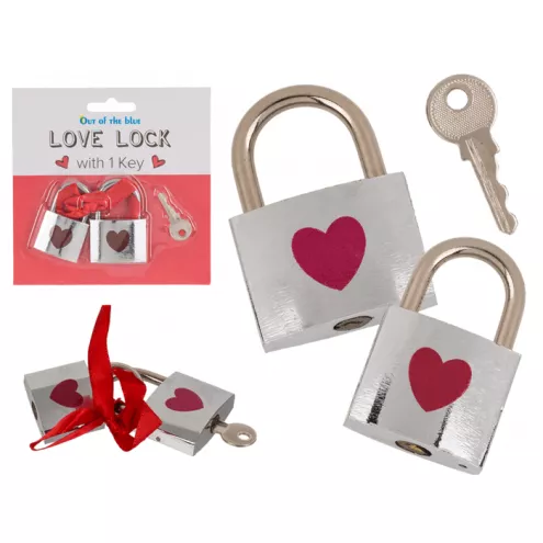 Металлические замочки с ключиком Love Lock, 4,7 см и 5 см