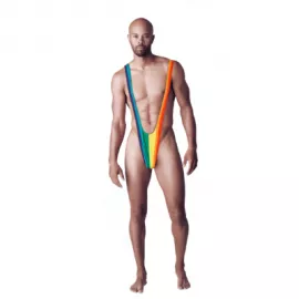 Мужские стринги - Rainbow Mankini One Size - 3