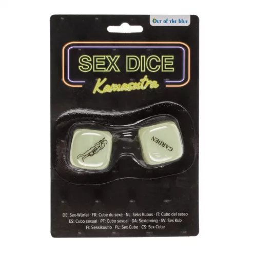 Неоновые кубики Sex Dice Kamasutra, 2 шт.